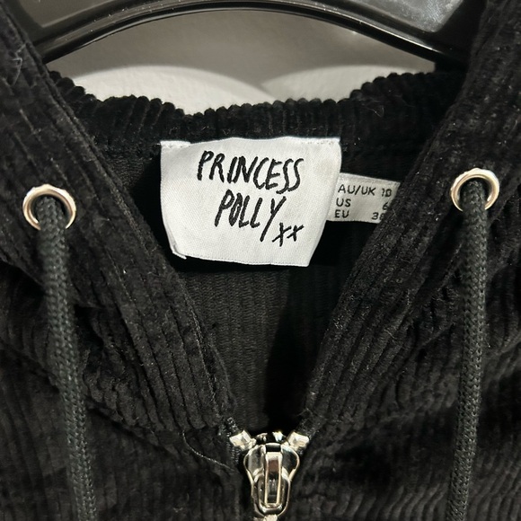 PRINCESS POLLY Black Corduroy Bomber Jacket - Picture 3 of 3